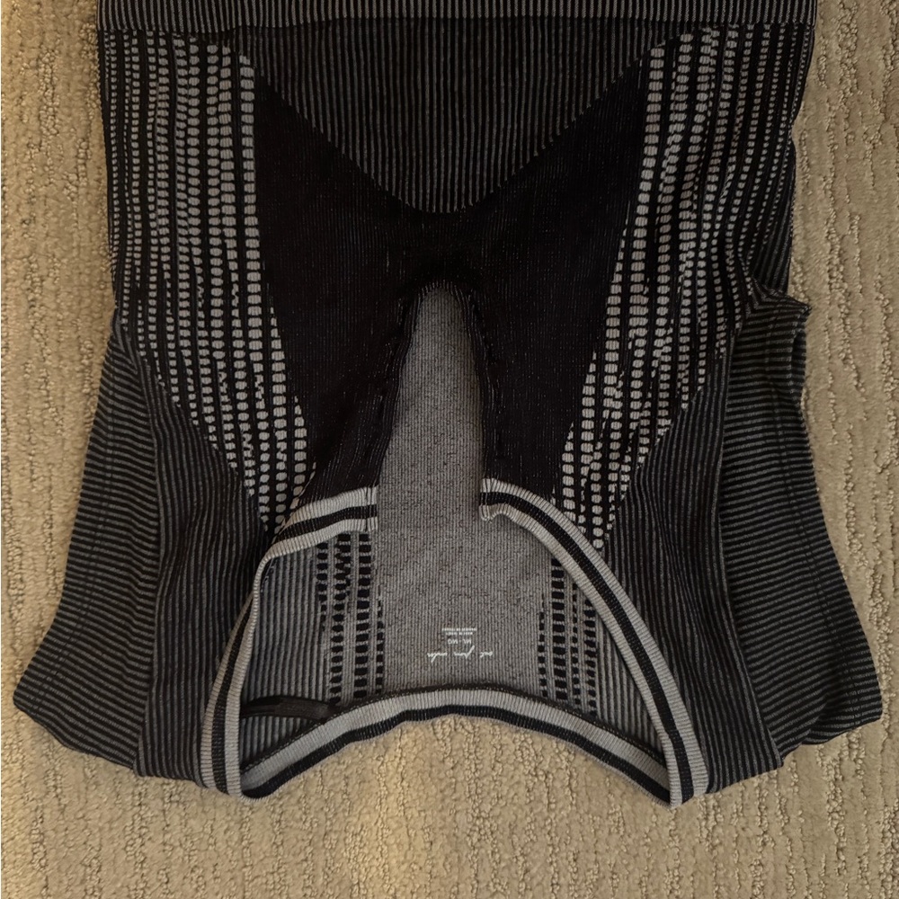Black and Gray Striped Activewear Shorts